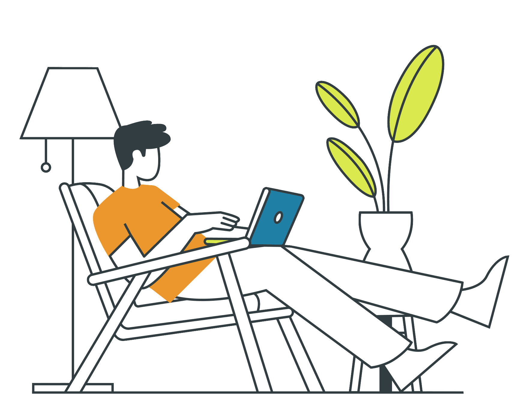 Remote worker with laptop